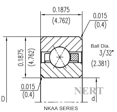 NKAA-X(Φ4.763)等截面薄壁四点接触球轴承剖面图